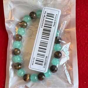 Green and Brown Beaded Bracelet